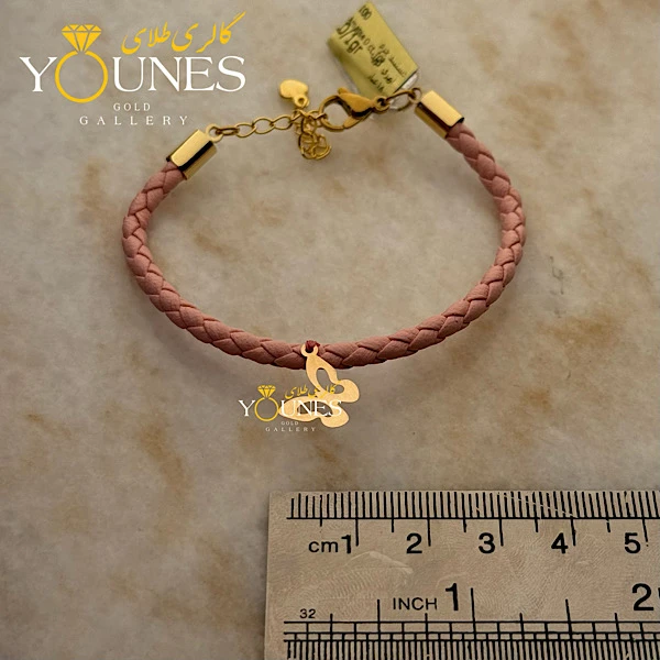 دستبند چرم پروانه طلا